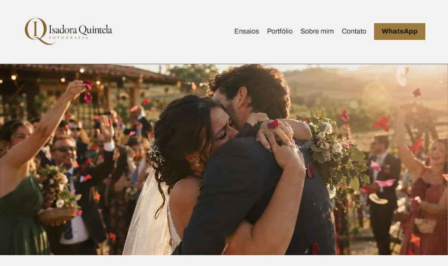 Landing page da fotógrafa Isadora Quintela