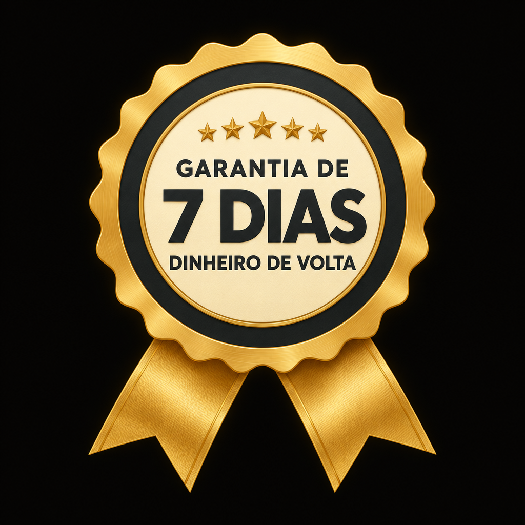 Selo: garantia de 7 dias, dinheiro de volta